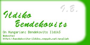 ildiko bendekovits business card
